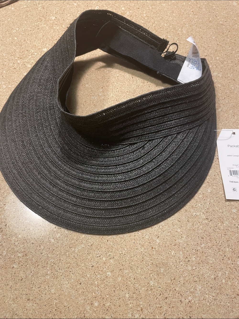 Time and Tru Black Packable Wrap Visor - Picture 1 of 7